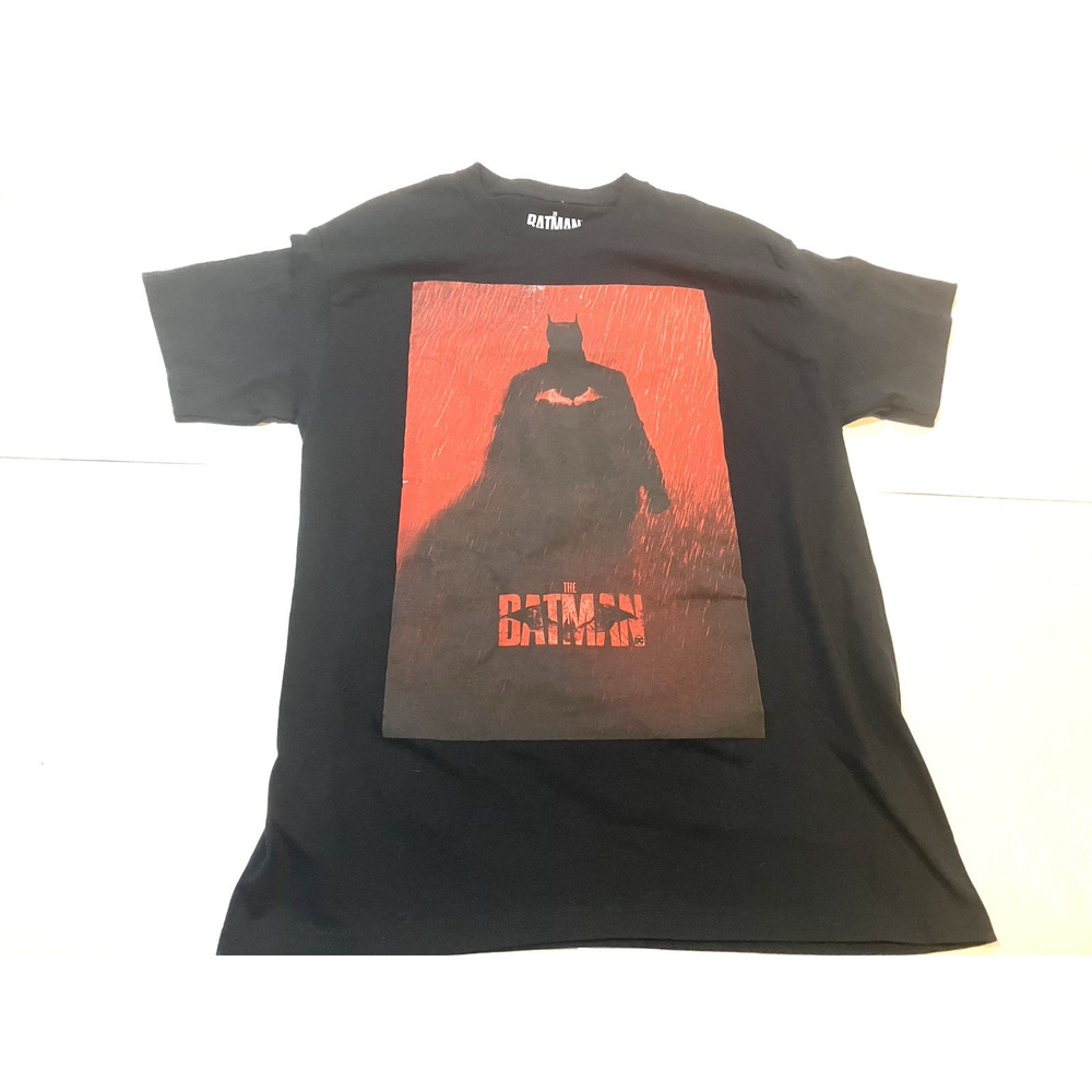 The Batman Shirt Mens Large Black DC Comics 2022 Movie Poster Graphic Tee